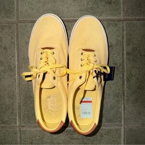 Polo Yellow Canvas Low-Top Sneakers